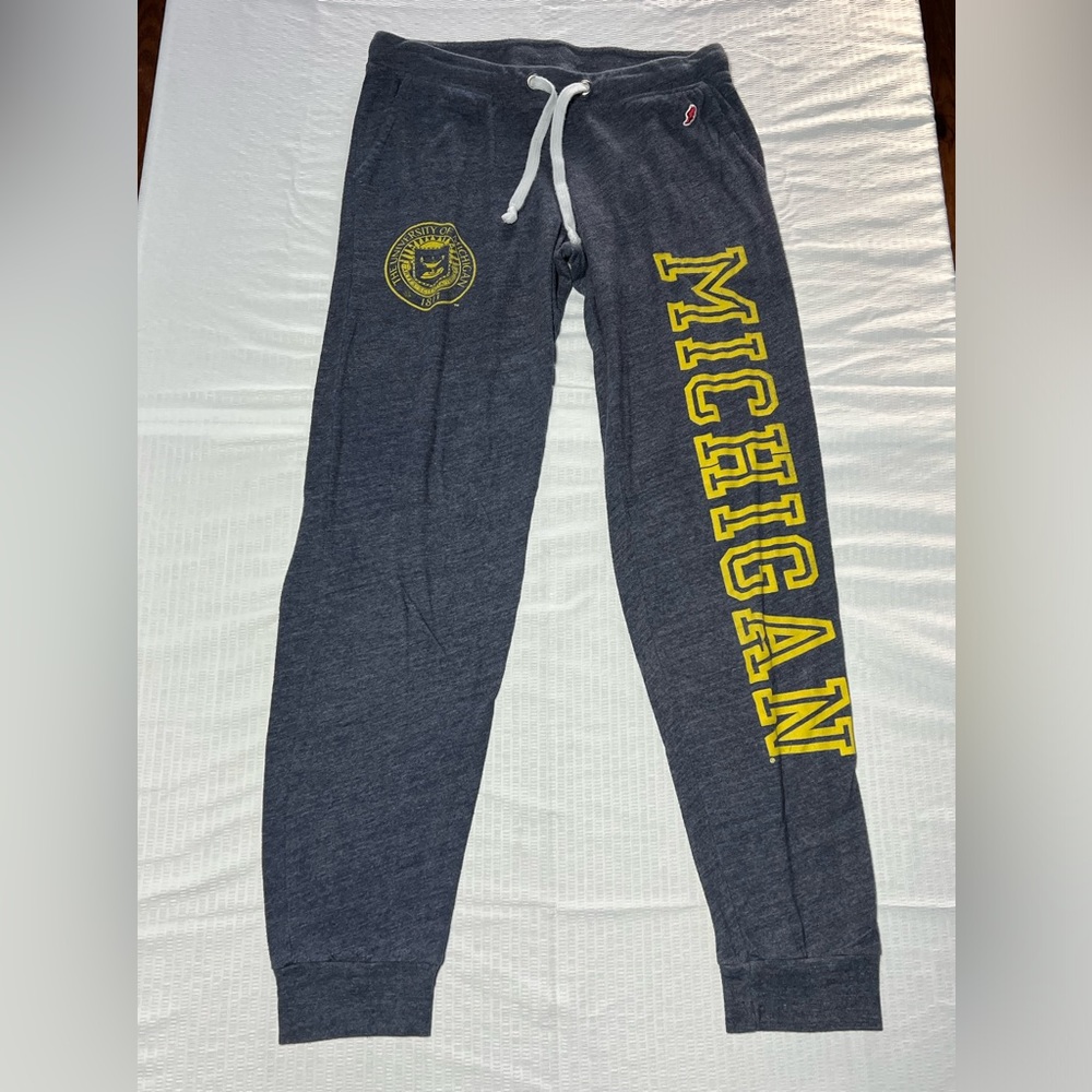 League University of Michigan Wolverines Joggers Lightweight Sweatpants Sz Small